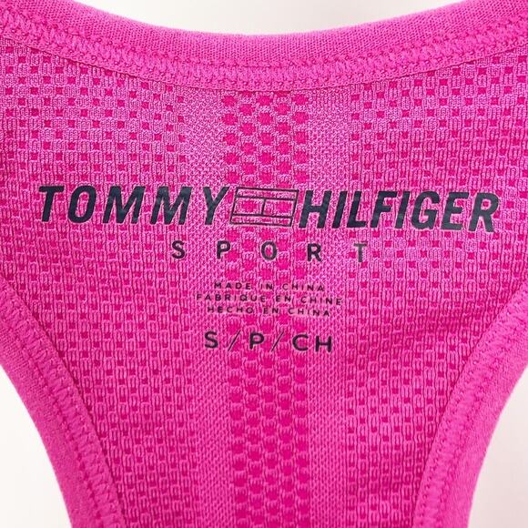 TOMMY HILFIGER SPORT Seamless Sports Bra Small Pink Dahlia Seamless Scoop NWT - Picture 9 of 14